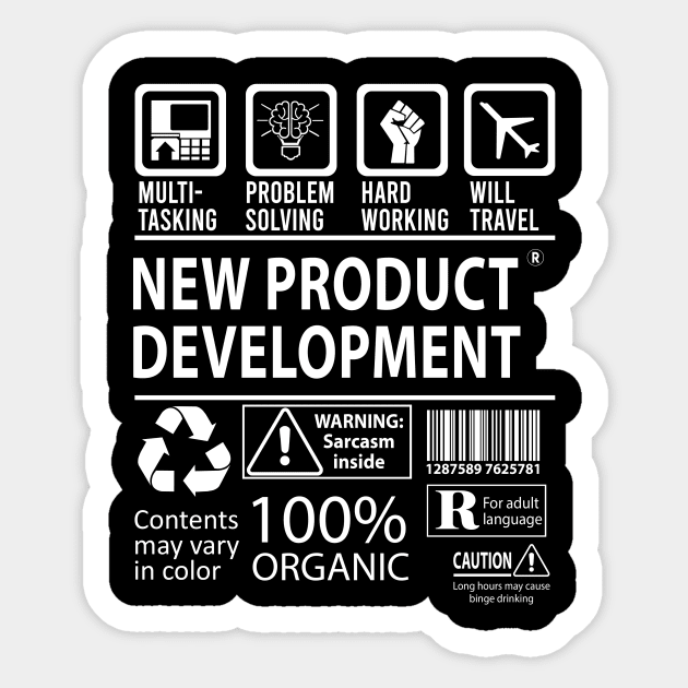 New Product Development T Shirt - MultiTasking Certified Job Gift Item Tee Sticker by Aquastal